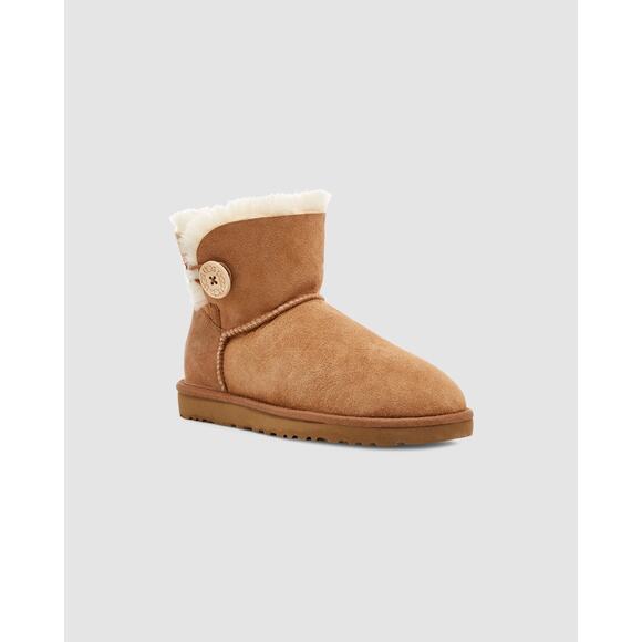 UGG Mini Bailey Button II in Chestnut US Size 8 Euro 39 ankle. Boot sheepskin - Picture 1 of 16